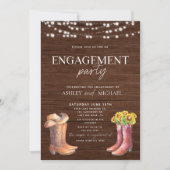 Foto van Rustic Modern Country Engagemet Party Kaart (Voorkant)