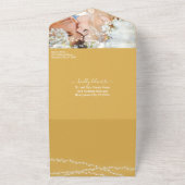 Foto van Rustic Oranje Red Maple Tree Wedding All In One Uitnodiging (Buitenkant)