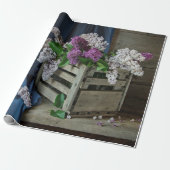 Foto van Rustic Paars en White Lilacs Cadeaupapier (Uitgerold)