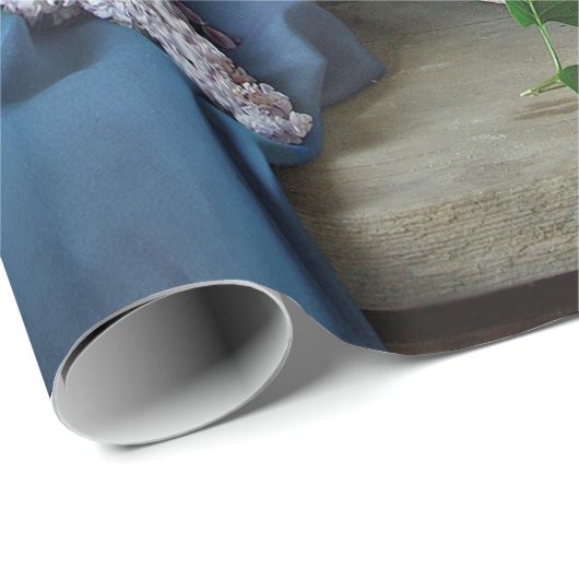 Foto van Rustic Paars en White Lilacs Cadeaupapier (Rol Hoek)