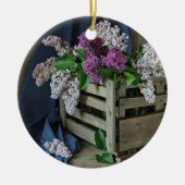 Foto van Rustic Paars en White Lilacs Keramisch Ornament (Voorkant)