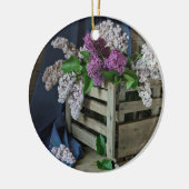 Foto van Rustic Paars en White Lilacs Keramisch Ornament (Links)