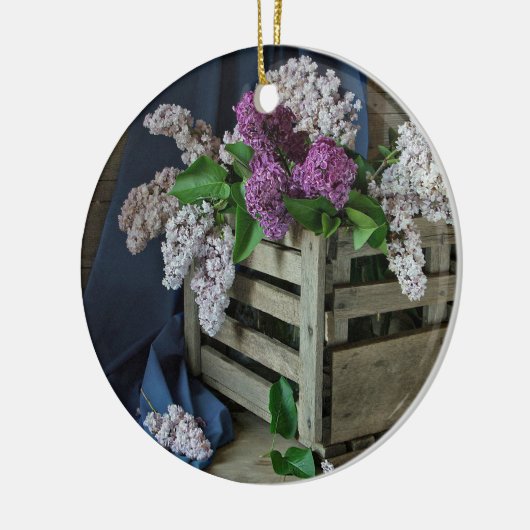 Foto van Rustic Paars en White Lilacs Keramisch Ornament (Links)