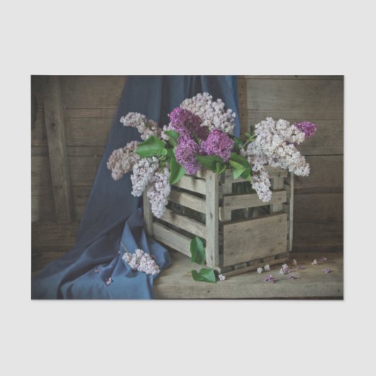 Foto van Rustic Paars en White Lilacs Tissuepapier (Voorkant)