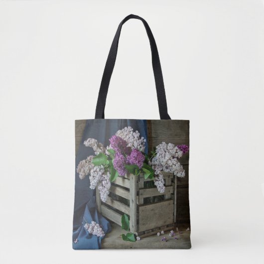 Foto van Rustic Paars en White Lilacs Tote Bag (Voorkant)