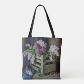 Foto van Rustic Paars en White Lilacs Tote Bag (Achterkant)
