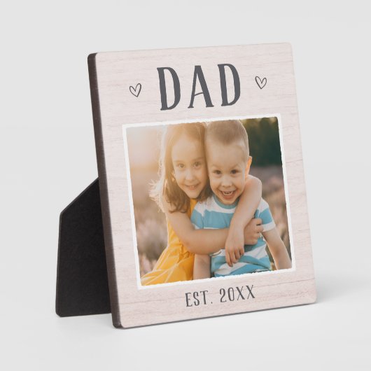Foto van Rustic Personalized Dad Fotoplaat (Voorkant)