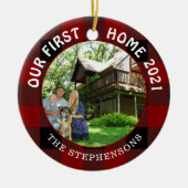 Foto van Rustic Red Pset 2 Keramisch Ornament (Voorkant)