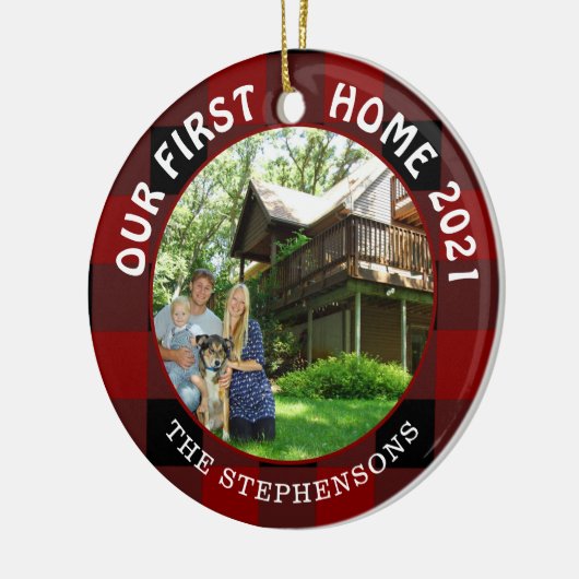 Foto van Rustic Red Pset 2 Keramisch Ornament (Links)