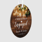 Foto van Rustic String Lights eerste kerstmis Ornament (voorkant)