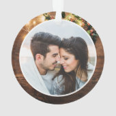 Foto van Rustic String Lights eerste kerstmis Ornament (achterkant)