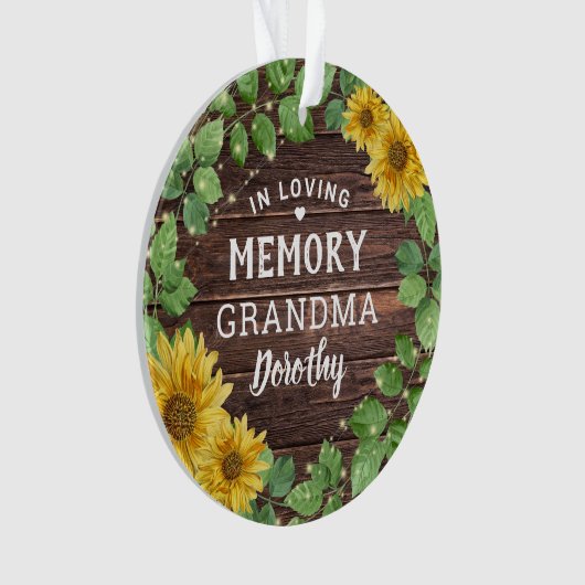 Foto van Rustic Sunflower Festive | In het liefdev Ornament (voorkant)