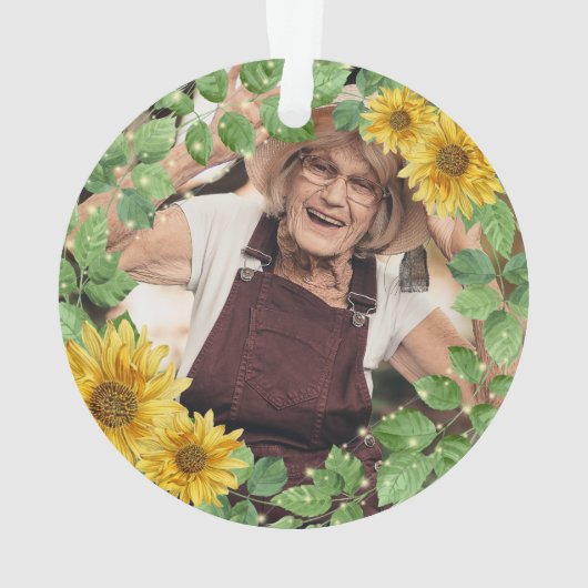 Foto van Rustic Sunflower Festive | In het liefdev Ornament (achterkant)