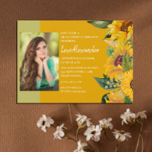 Foto van Rustic Sunflower Graduation Party Girl