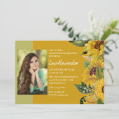 Foto van Rustic Sunflower Graduation Party Girl Kaart (Staand voorkant)