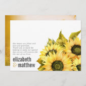 Foto van Rustic Sunflower | Weddenschap Bedankkaart (Voorkant / Achterkant)