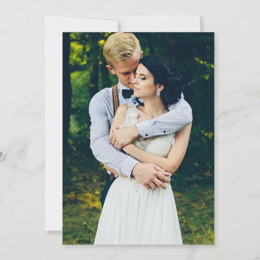 Foto van Rustic Wedding Blue Wood Lights Kaart (Achterkant)