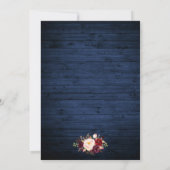 Foto van Rustic Wedding Floral Blue Wood Lights Kaart (Achterkant)
