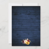 Foto van Rustic Wedding Floral Blue Wood Lights Kaart (Achterkant)