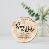 Foto van Rustic Wedding Verloving Wood Grain Kaart (Staand voorkant)