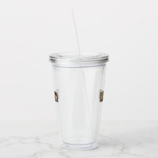 Foto van Rustic Wood Cross First Acryl Drinkbeker (Links)