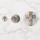 Foto van Rustic Wood Cross First Confetti (Achterkanten)