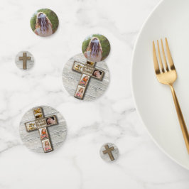 Foto van Rustic Wood Cross First Confetti