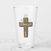 Foto van Rustic Wood Cross First Glas (Achterkant)