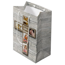 Foto van Rustic Wood Cross First Medium Cadeauzakje