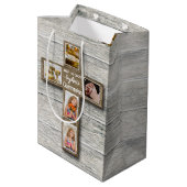 Foto van Rustic Wood Cross First Medium Cadeauzakje (Achterkant Gekanteld)