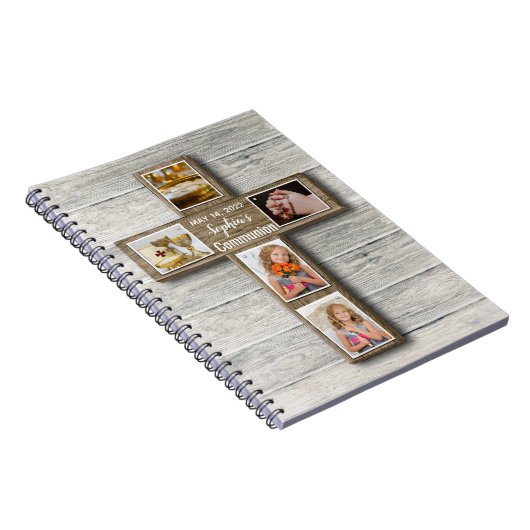 Foto van Rustic Wood Cross First Notitieboek (Rechterzijde)