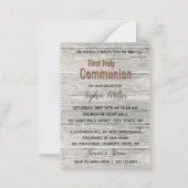 Foto van Rustic Wood Cross First Notitiekaartje (Achterkant)