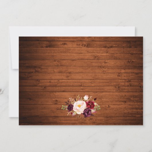 Foto van Rustic Wood Floral Lights Save The Date (Achterkant)