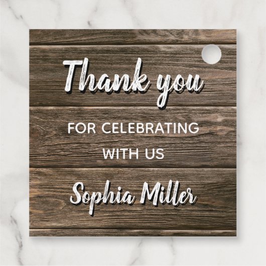 Foto van Rustic Wood Lace First Bedankjes Labels (Achterkant)