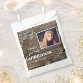 Foto van Rustic Wood Lace First Bedankzakje (Geknipt)