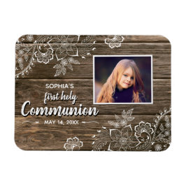 Foto van Rustic Wood Lace First Magneet