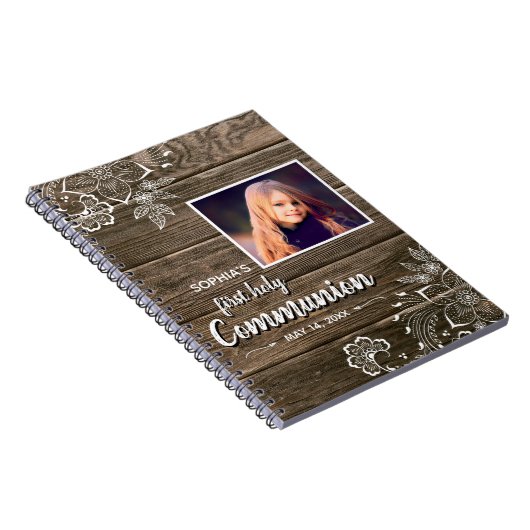 Foto van Rustic Wood Lace First Notitieboek (Rechterzijde)