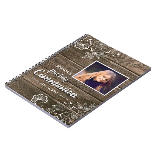 Foto van Rustic Wood Lace First Notitieboek (Linkerzijde)