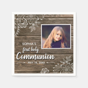 Foto van Rustic Wood Lace First Servet