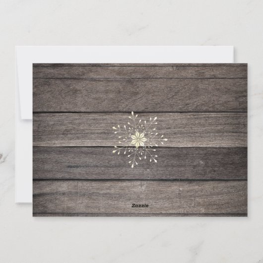 Foto van Rustic Wood String Lights Feestdagenkaart (Achterkant)