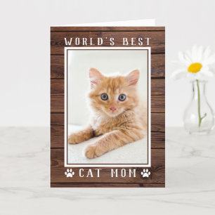 Foto van Rustic World's Best Cat Mam Moederdag Kaart