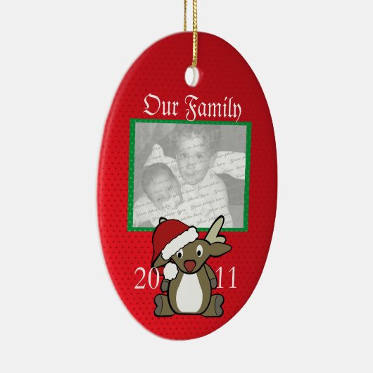 Foto van Santa Deer Keramisch Ornament (Rechts)