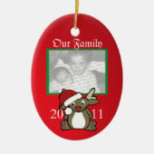 Foto van Santa Deer Keramisch Ornament (Voorkant)
