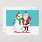 Foto van Santa Snowman Feestdagenkaart (Voorkant / Achterkant)