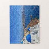 Foto van Santorini Greece Blue Domed Church Legpuzzel (Verticaal)