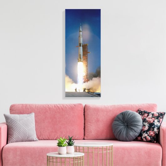 foto van Saturnus V Canvas Afdruk (Insitu (Woonkamer))