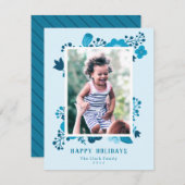 Foto van Scandi Style Mod Blue Feestdagenkaart (Voorkant / Achterkant)