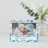 Foto van Scandi Style Mod Blue Feestdagenkaart (Staand voorkant)