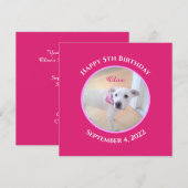 Foto van Schattige Puppy Dog Wearing Hot Pink Scar Kaart (Voorkant / Achterkant)