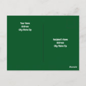 Foto van Schattige Talking Dog Green Christmas Briefkaart (Achterkant)